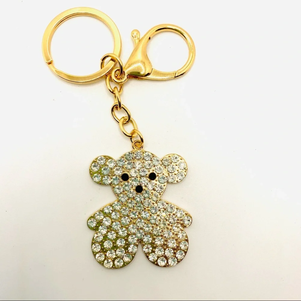 Keychain Purse Charm Teddy Bear Crystal NWT. SUPER BRILLIANT AND SPARKLY!